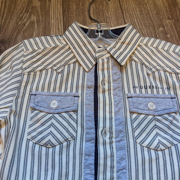 NWT Toddler Boy (4T) - GUESS Striped Button Down Shirt - Picture 2 of 6